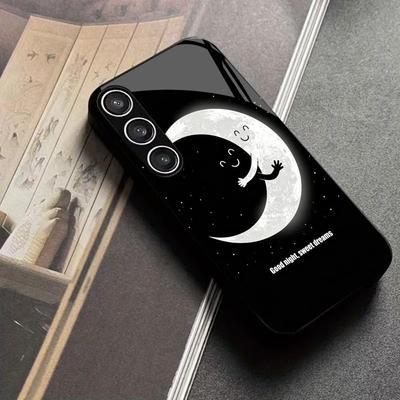 Mondnacht Schutzhülle Exquisit Hochwertig Glas TPU Handyhülle für Samsung Galaxy S26 S25 S24 S23 S22 S21 FE, Ultra, Plus