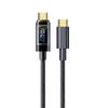 100W Transparent Digital Display Fast Charging Cable, 30W for Apple 14, 66W Type-C Universal Charger