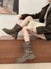 Long boots for women, thick legs, big tube circumference, thick-soled high boots, thin boots, knight boots, two wear autumn retro large-size boots
