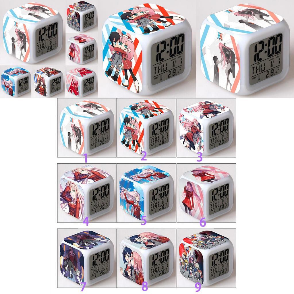 Premium Quality Darling In The Franxx Multi-function 7color Led Alarm Watch Clock For Every Room
