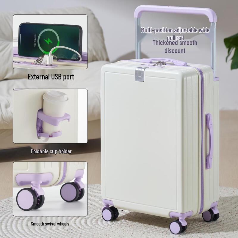 JOURNEY SHI Women's Lightweight Wide-Handle Multi-functional Travel Luggage