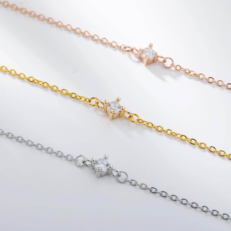 Single Zircon Circle Bead Bracelets For Women Stainless Steel Bracelet Summer Jewelry Couple Friends Accessories Gift