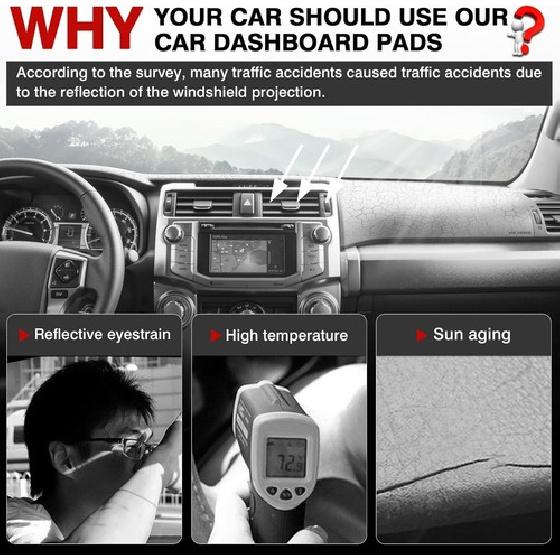 For Toyota 4Runner 2010 2011 2012 2013 2014-2024 Black Dash Mat Dashboard Cover