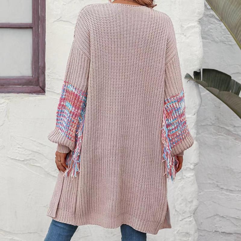 IHUASU Autumn and Winter Women's Sweater Fringed Knitwear Knitted Sweater