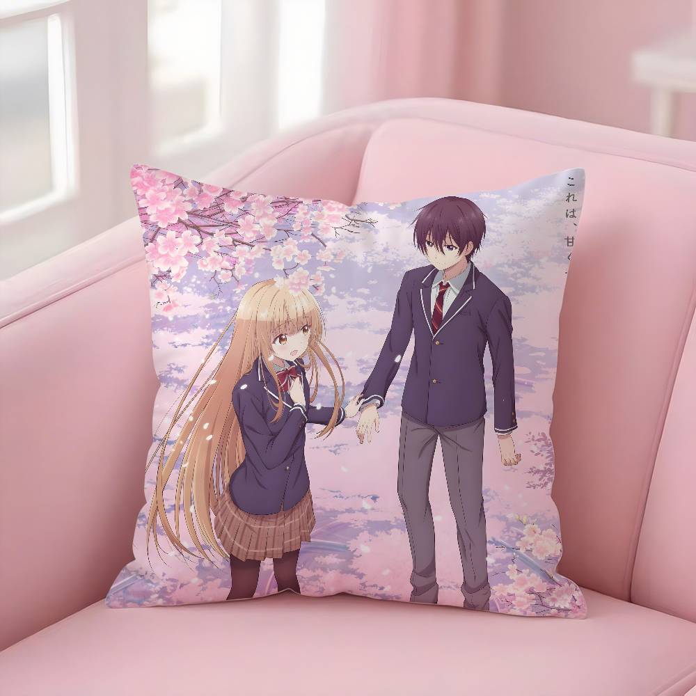 Anime M-My Next Door GirlS Pillow Case Soft Plush Fabric Double Sided Print Decorative Home Living Room Gift Cushion Cover