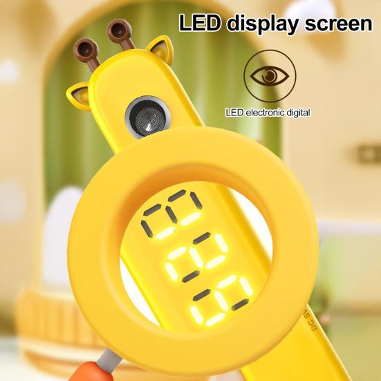 Kids Digital Height Measuring Device Cartoon Giraffe Cordless Height Stadiometer Portable Accurate Smart Children Adults Height Measurement Scale Tool