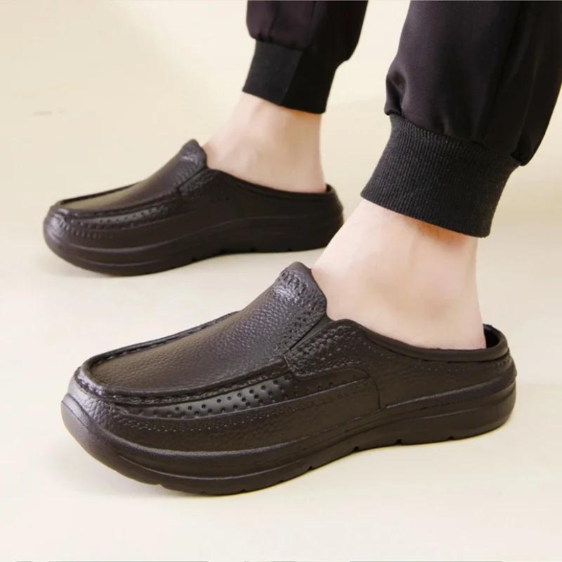 2024 New Men Slippers Fashion Mules Shoes Soft EVA Sand Beach Slipper Large Size Slides Shoes Solid Color Outdoor Casual Sandals