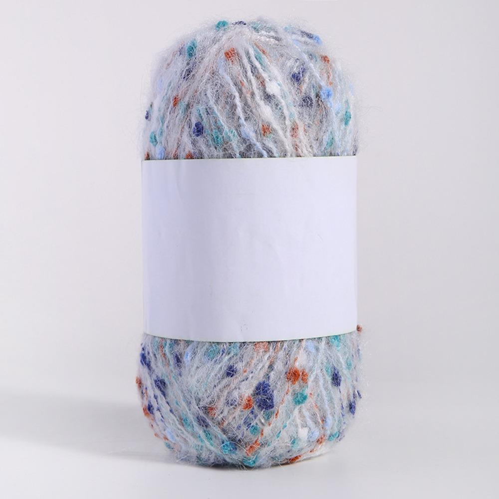 

50 г/моток Пряжа из мохера радужной расцветки с точками Мягкая и удобная Пряжа ручной вязки для DIY шарфа, свитера, шали, пальто Вязание спицами, крючком Смешанная пряжа One Size