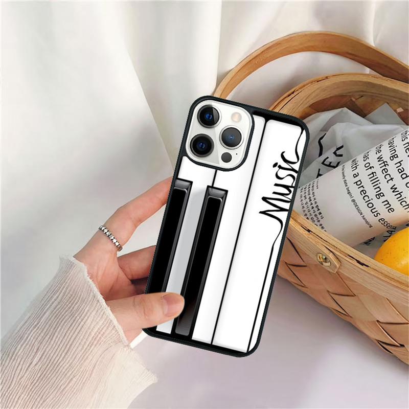 Piano Keys Music Keyboard Phone Case For iPhone 17 Air 16 15 14 11 12 13 Pro  MAX Plus coque Cover Shell