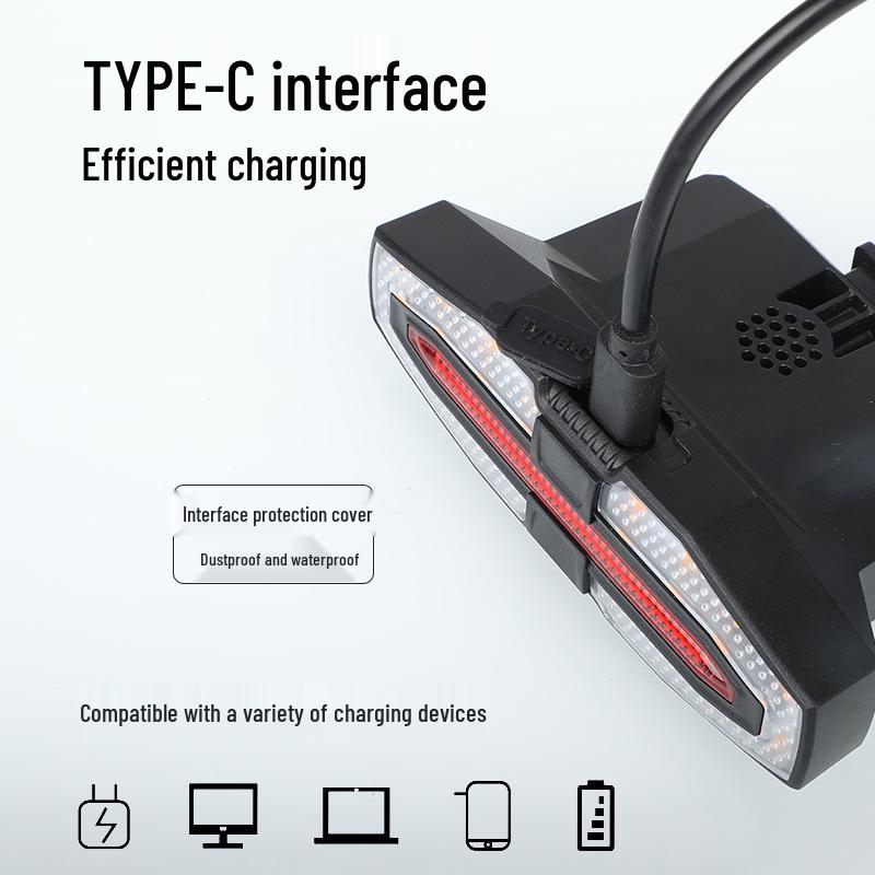 Solar-Powered Remote Bicycle Turn Signals & Horn - Waterproof Night Riding Taillight