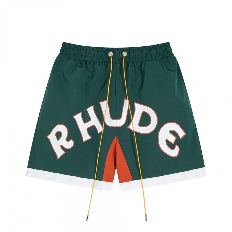 American Streetwear RHUDE Letter Knit Shorts Loose Fit Casual Hip Hop Style