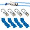 2/6/8/10/12/16/20Pcs Rope Tensioner with Roller Cord Heavy Duty Metal Outdoor Backpacking Hiking Boating Camping Guyline Rope Adjuster Tightener