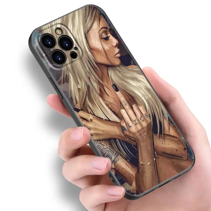 Applicable Apple Iphone13 Phone Case Sleeve Tattoo Sexy Girl Phone Case Painted Anti-Drop Small