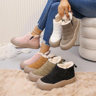 Women's Cotton Shoes Winter New Velvet Thickened Warm Snow Boots Korean Version Fashion Cotton Boots Non-slip Lazy Cotton Shoes Women