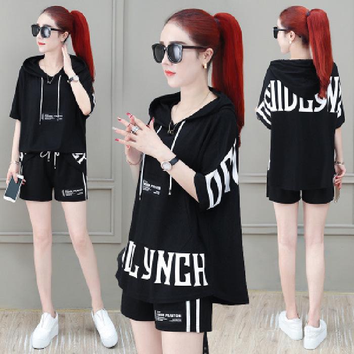 Women's Summer Sportswear Set: Trendy Sweatshirt and Shorts Two-Piece Suit (2021)