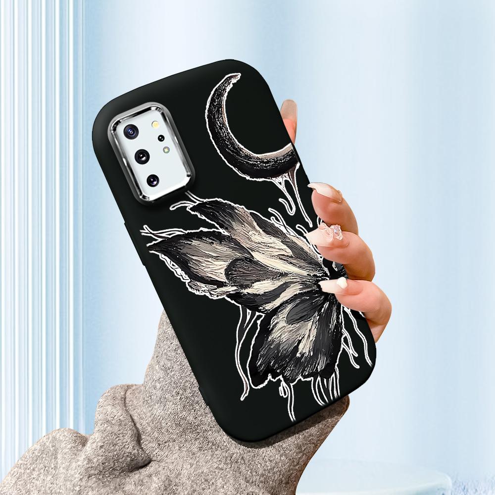 

Сплошной цвет с серебряным краем линзы, жирный корпус, Мягкий ТПУ, жидкий силиконовый чехол, противоударный чехол для телефона для Xiaomi Redmi Samsung Samsung A11 чёрный