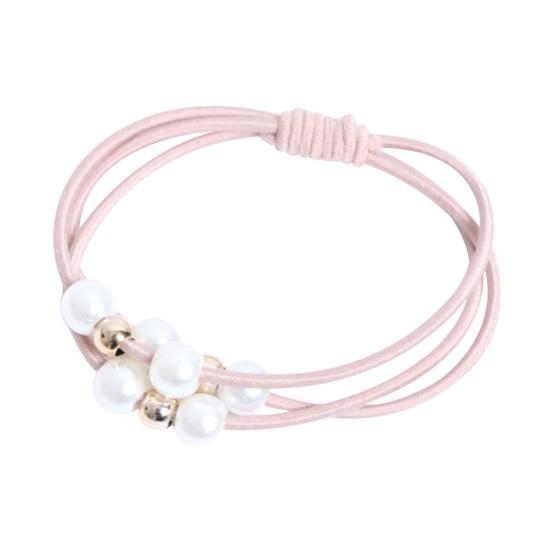 Girl Women Faux Pearl Hair Ring Knotted Rope Beaded Triad Hairband Jewelry Gift