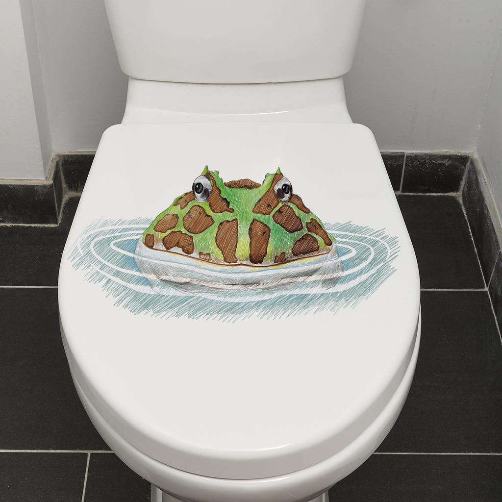Goofy Frog Toilet Stickers, Creative Waterproof Removable Self-Adhesive for Bathroom Home Decor