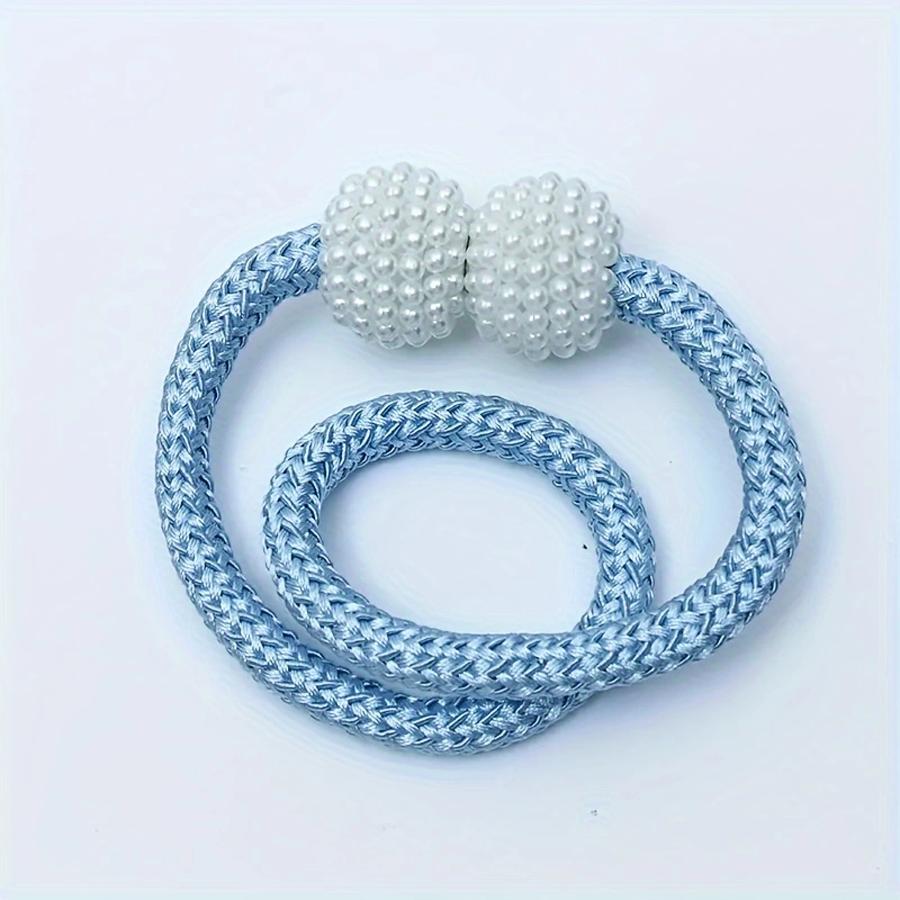 Simple curtain straps with high strength magnetic attraction, pearl magnetic buckle, fabric storage strap