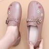 Soft-soled Shoes Single Shoes New Middle-aged and Old Women's Shoes Comfortable Middle-aged Non-slip Flat Spring and Autumn Leather Shoes