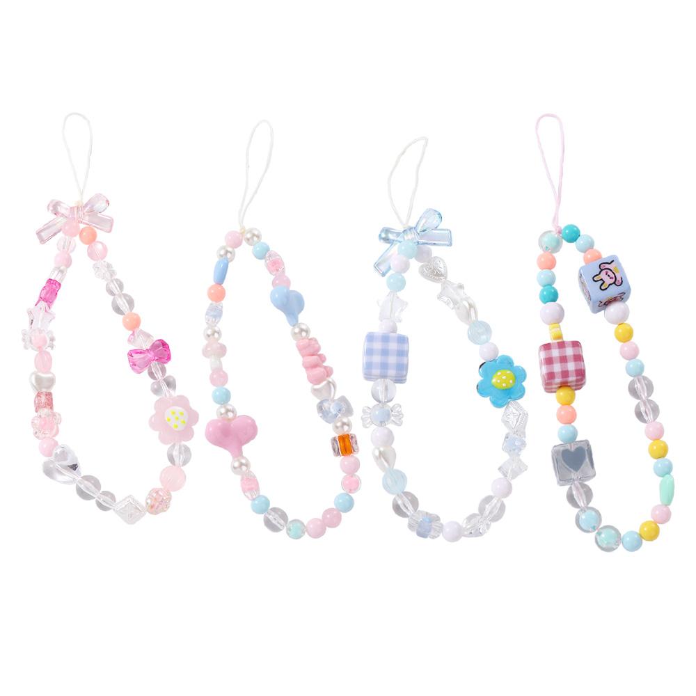 Flower Heart Telephone Jewelry Phone Case Lanyard Cellphone Strap Mobile Phone Chain Phone Lanyard