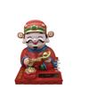 Solar-Powered God of Wealth Nodding Figurine - Car Console Ornament for New Year