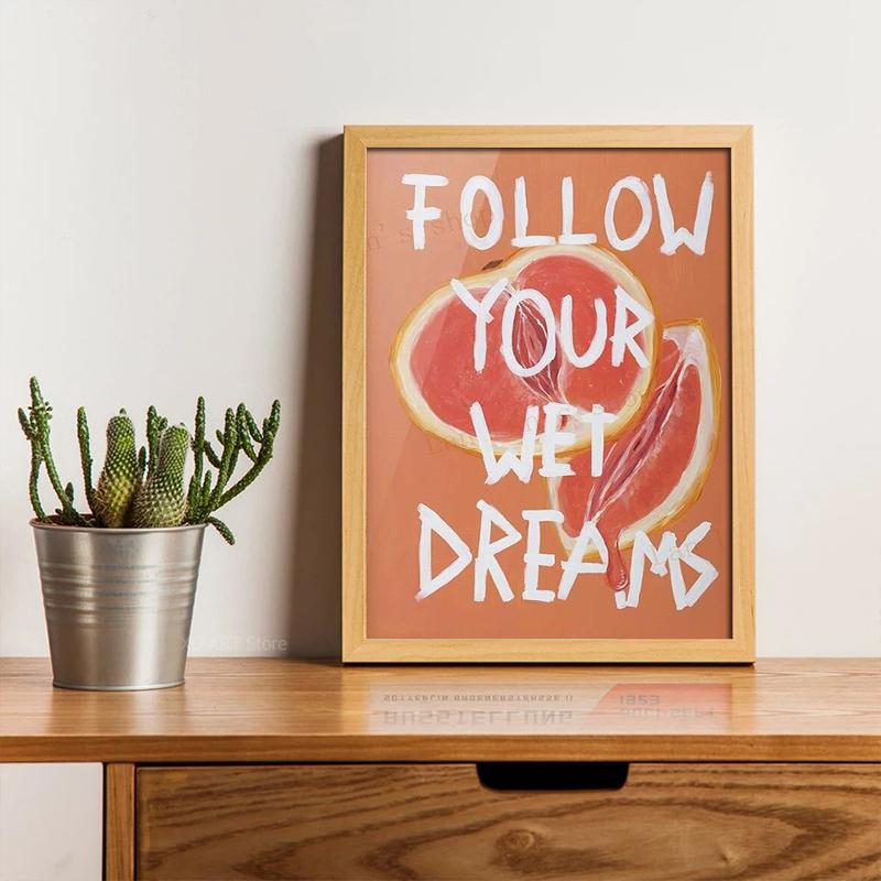 Poster Divertente con Citazioni sulla Frutta Un Po' Affamato Mangiami Povero Te Citazioni Sexy Pitture su Tela e Stampe per Soggiorno Decorazione Casa