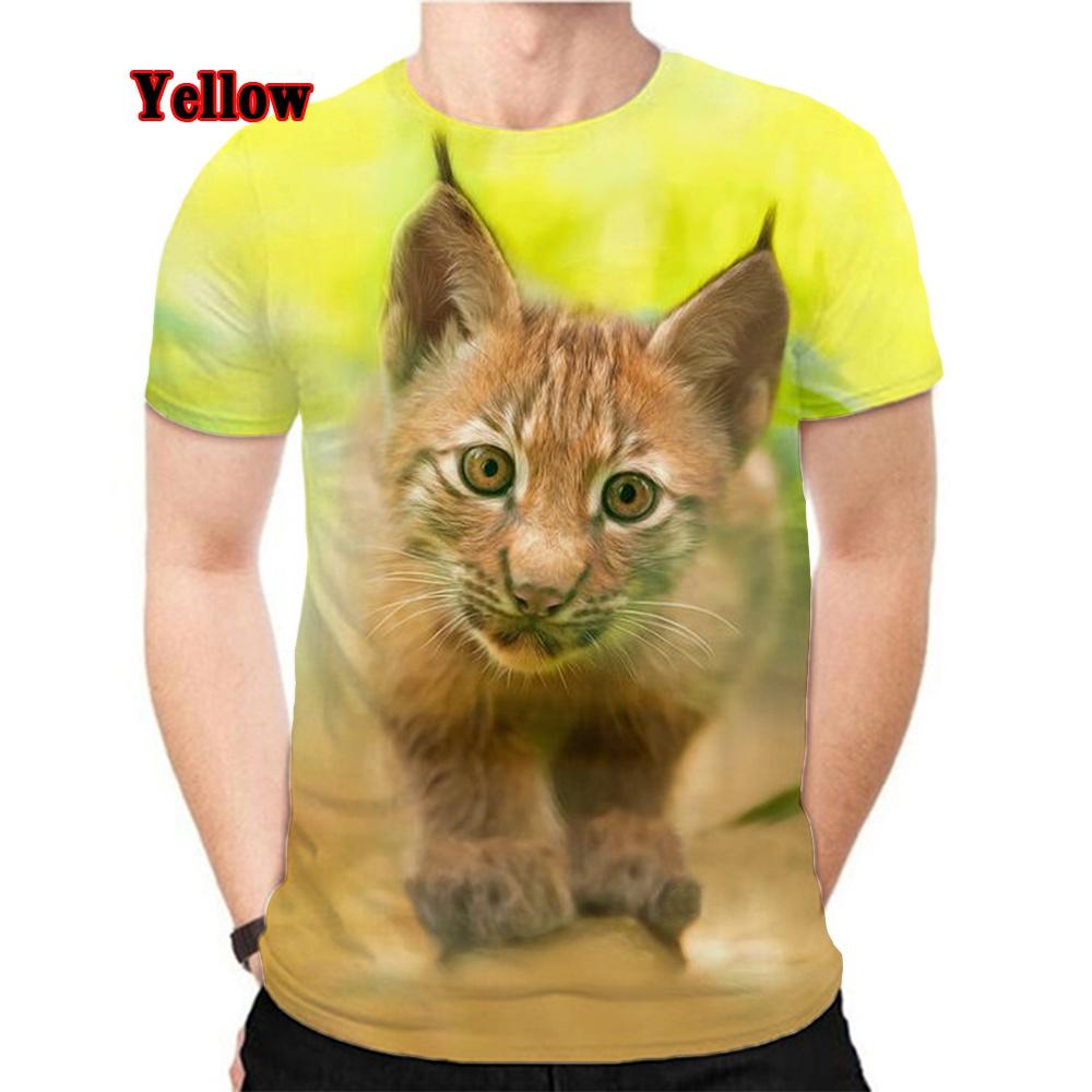 men woman Spring/Summer Printed 3D Animal Lynx Harajuku Streetwear Short Sleeve Unisex Hip Hop T-shirt XS-5XL