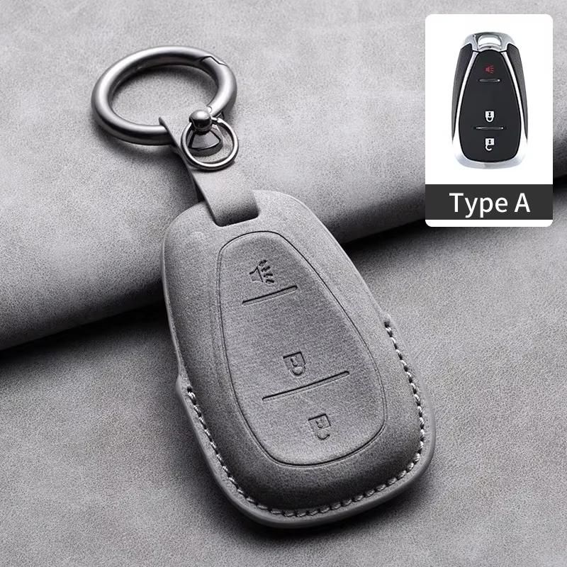 Car Key Case Cover Protective Shell For Chevrolet Chevy Malibu Camaro Cruze Traverse Spark Equinox Sonic Volt Suede Car Keychain