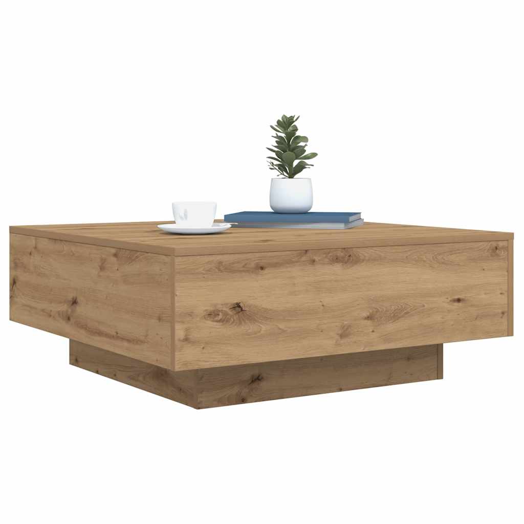 Artisan Oak Coffee Table 80 X 80 X 31 Cm Engineered Wood