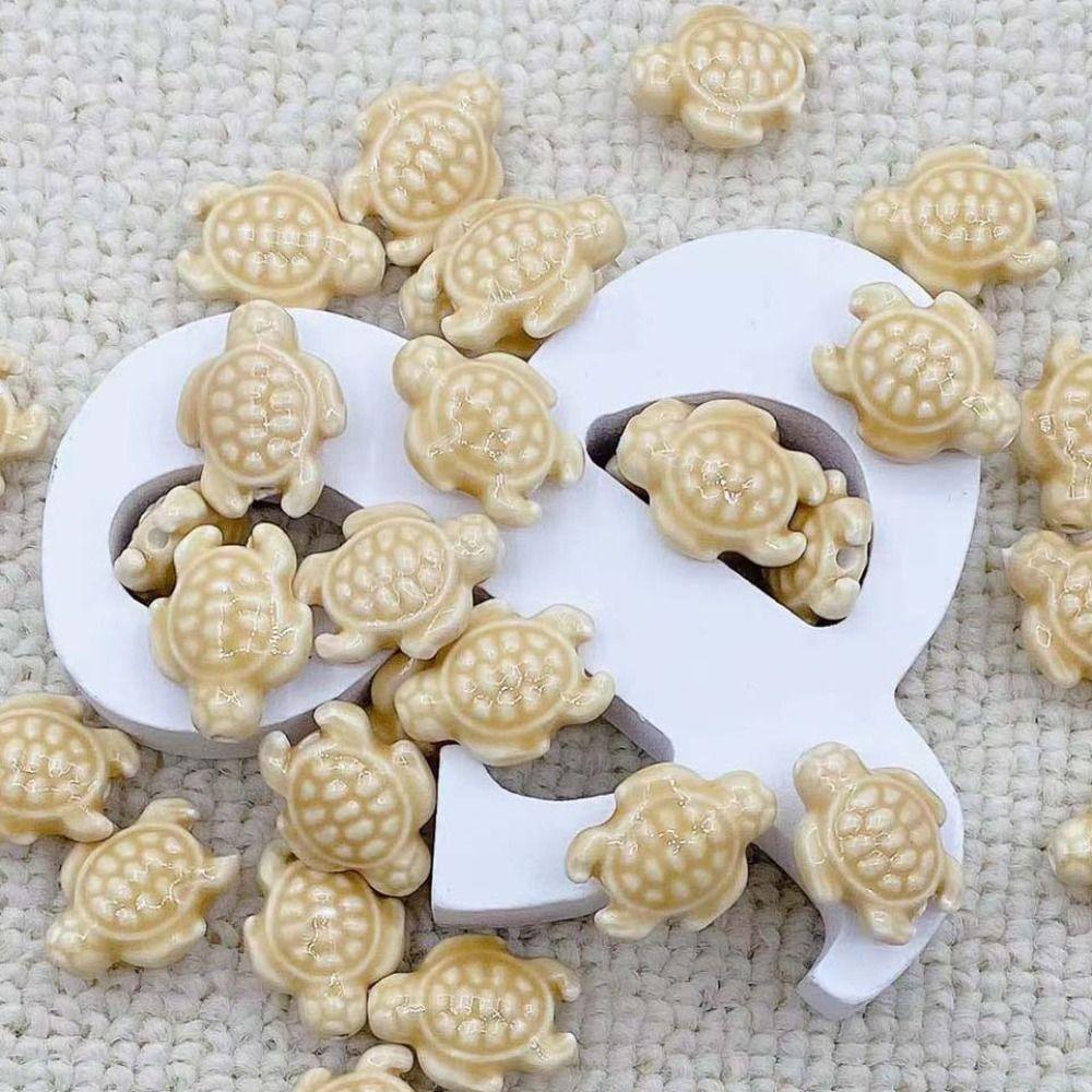 10pcs Handmade Craft Sea Turtle Bead Ceramic Jewelry Making Material  Women