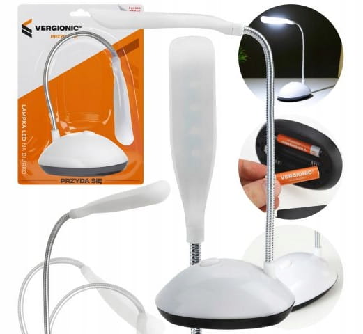 Battery-powered White Wireless LED Desk Lamp