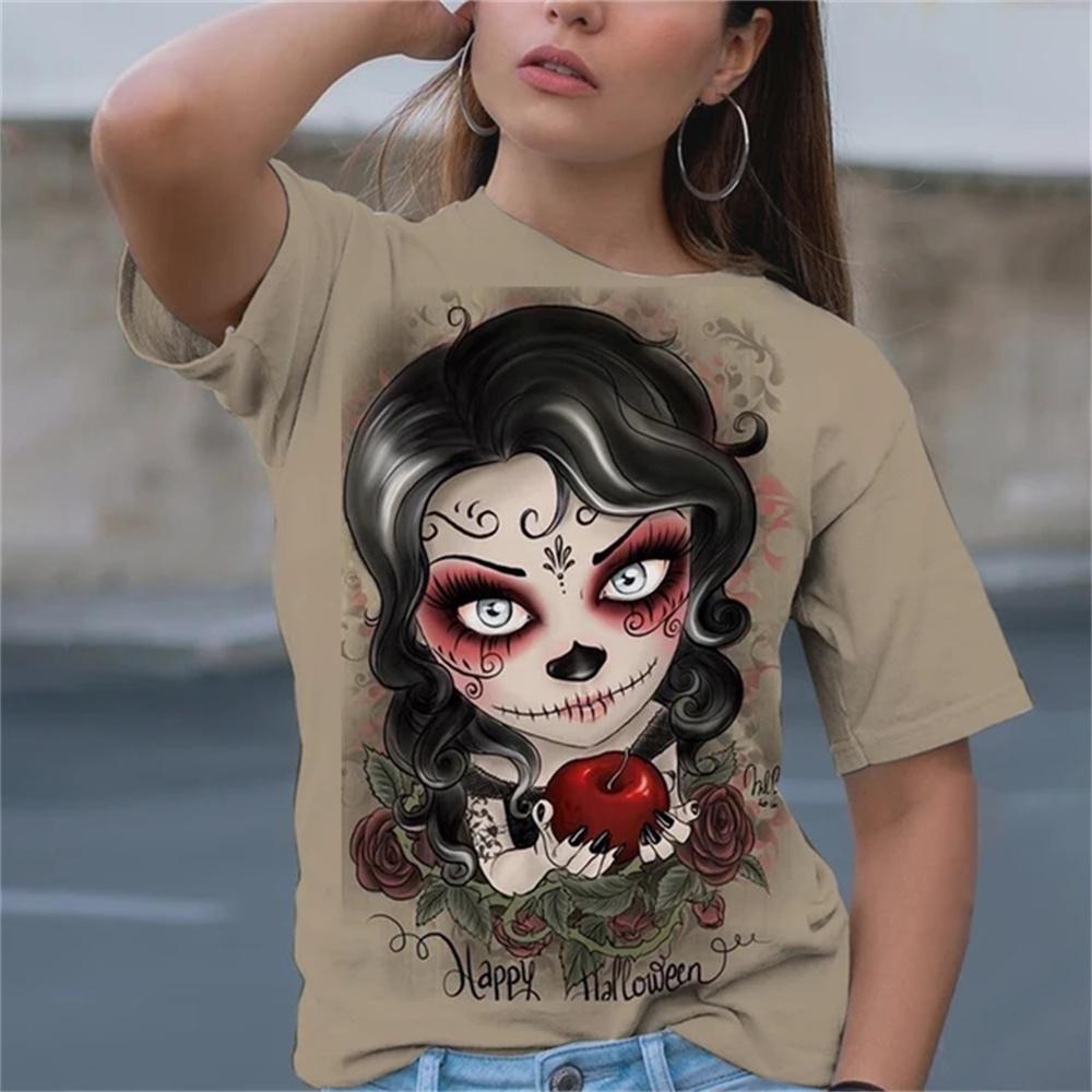 Sanat Günü Baskılı Kızlar 3D Klasik Sade Boya Komik Desenli Günlük Kadın Tişört Yazlık Kısa Kollu Moda Bayan Üst Hip Hop