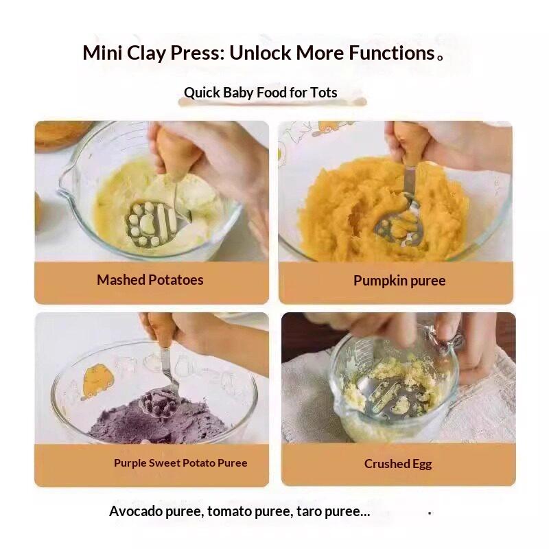 Wooden Handle Stainless Steel Potato Masher Vegetable Fruit Crusher Baby Food Making Kitchen Utensil 3
