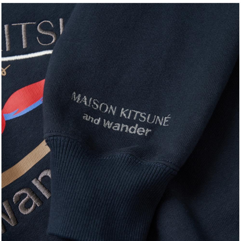 Maison Kitsune 5743284910 120 Maison Kitsune X Wonder Ski Toppa Logo foX Felpa Pubblica