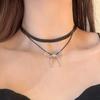 Punk Personalized Star Pendant Black PU Leather Chain Necklace For Women Girl Trend Rock Charm Neck Charm Jewelry Accessories