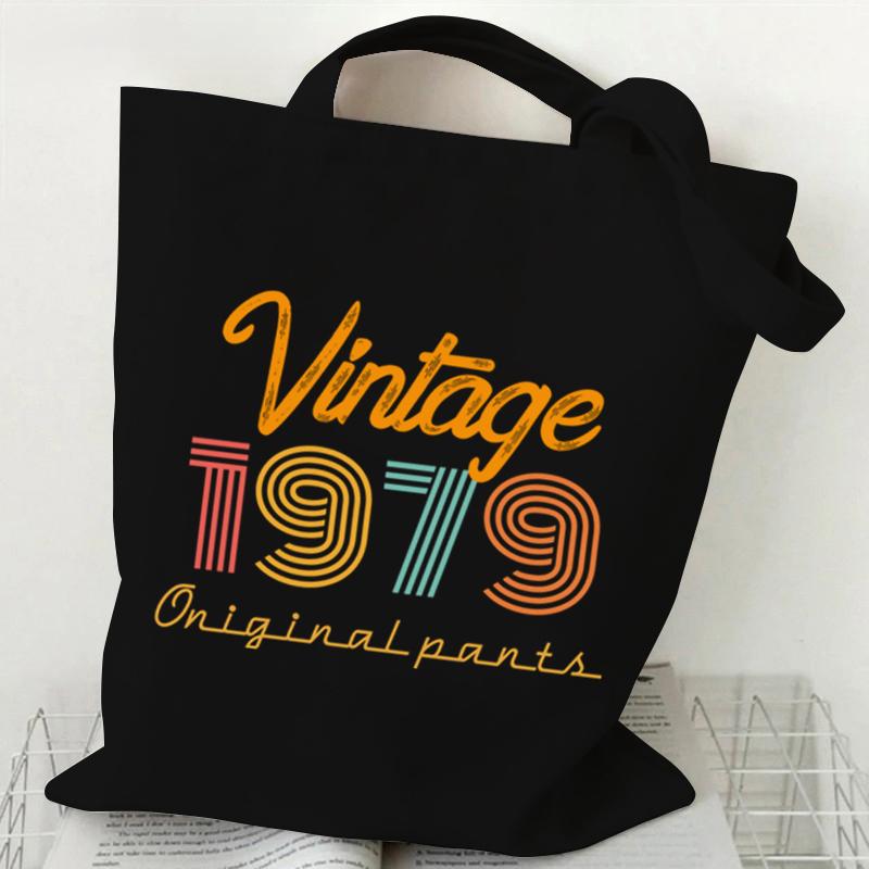 

Vintage 1974 Tote Bag for Women Bag 1970~1979 Canvas Shopping Bag Large Capacity Shoulder Eco Reusable Handbags зелёный