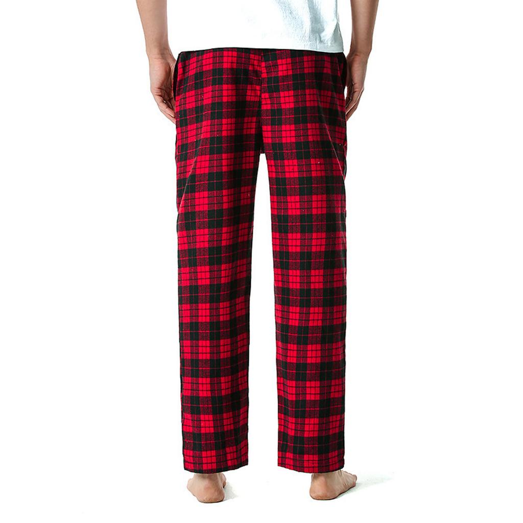 Fashion Men's Casual Plaid Loose Sport Plaid Pajama Pants Trousers