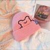 Winter New Bear Embroidery Cartoon Wool Hat Ins Versatile Warm Fashion Pullover Cold Hat Knitted Hat Children