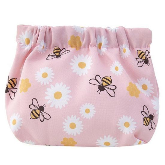 

Сумка для хранения с цветочным принтом, металлическая пружинная открывающаяся портативная легкая косметичка для путешествий, сумка для ключей, косметичка для наушников