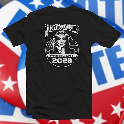 Morticia Addams for President 2028 COTTON T-SHIRT satire democracy vote politics Unisex T-Shirt XXL