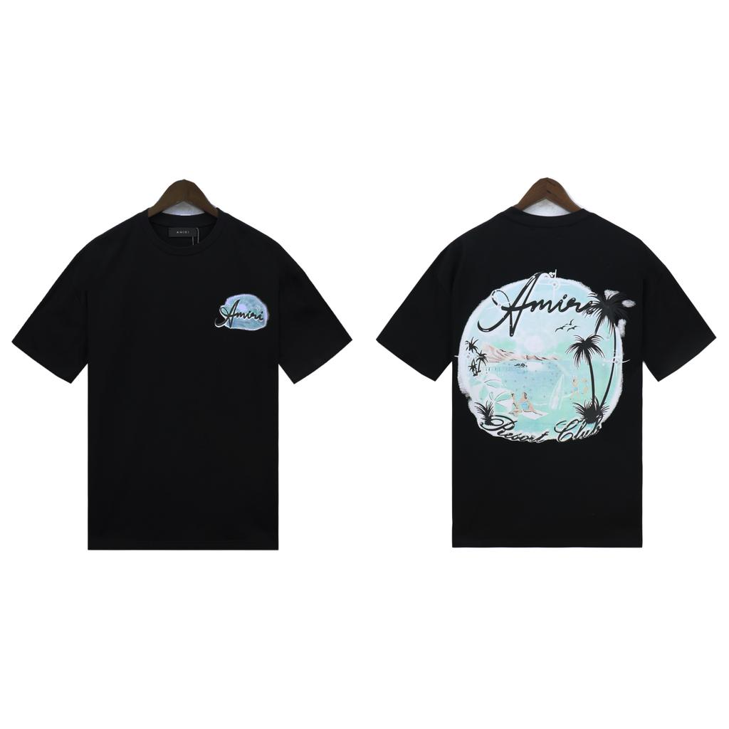 2213 Amiri 2025 Sommer Neue Herren- und Damenmode Lose Hochwertige Baumwolle Plus Size T-Shirt Paar T-Shirt
