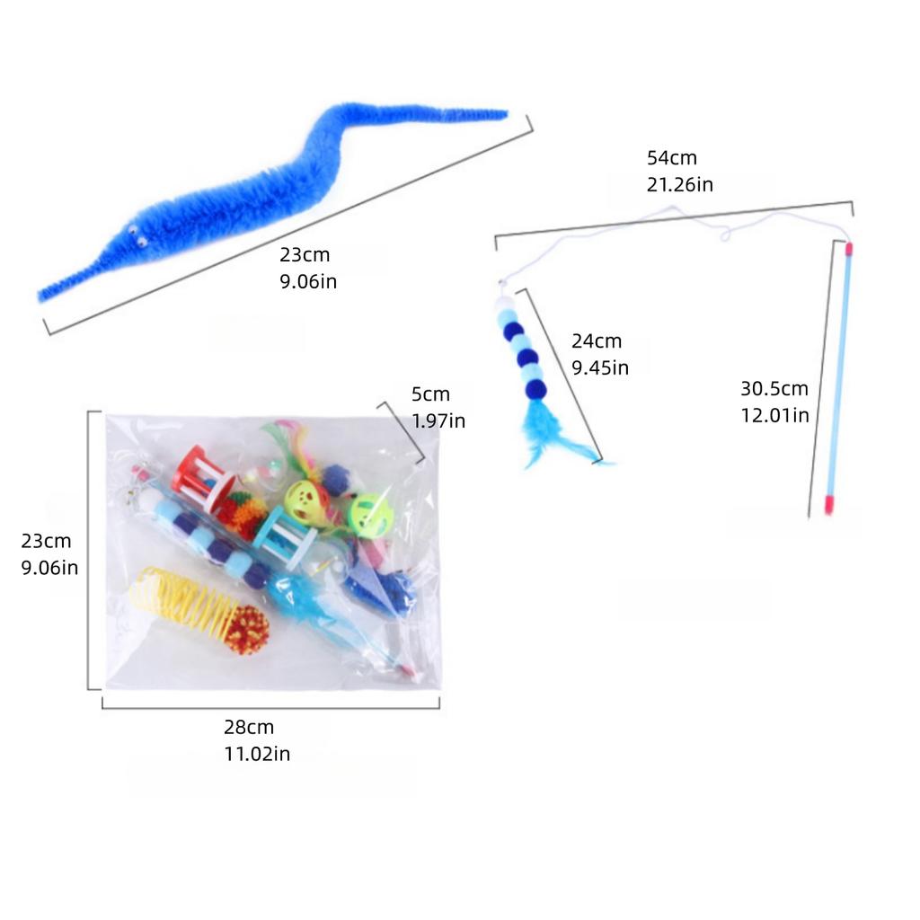 14 sets of pet cat toys, cat toys, toy sticks, mouse supplies, multiple combinations