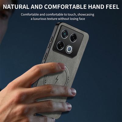 Pro Infinix GT 30 Pro Magnetický Ochranný Kryt na Telefon Pro Infinix GT 20 Pro Zadní Kryt z Ovčí Kůže Měkký Ještěhnědí Nárazuvzdorný