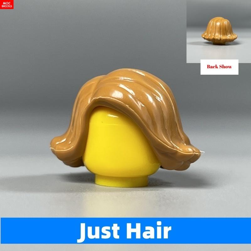 10pcs MOC Bricks Girl Women Lady Grandma Curly Wavy Short Hairs 4cm Figure Accessories DIY Building Blocks Toys Kids Gift