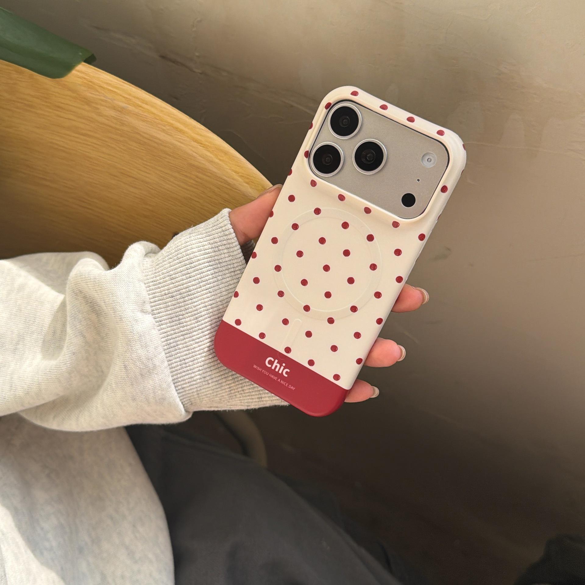 

Polka Dot Color Block iPhone 13/14/15/16/17/17PM Phone Case Cover 15Pro Max