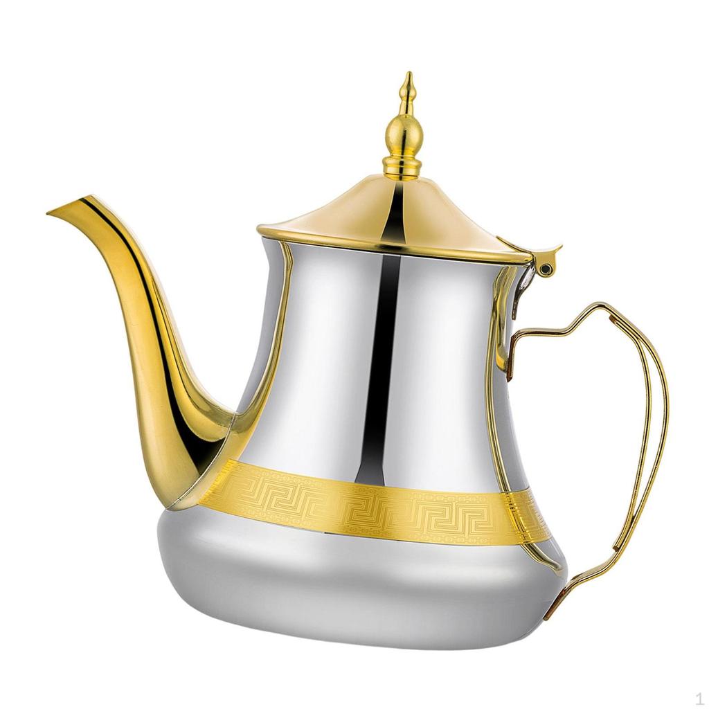Stainless Steel Teapot Coffee Pot Multifunctional with Lid Beverage Jug Infuser Tea Kettle for