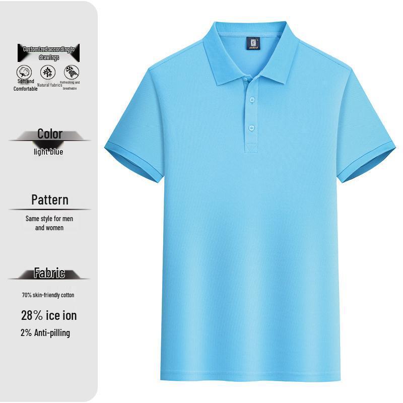 Koszulka polo z jedwabiu lodowego z haftowanym logo - Mundurek roboczy z krótkim rękawem