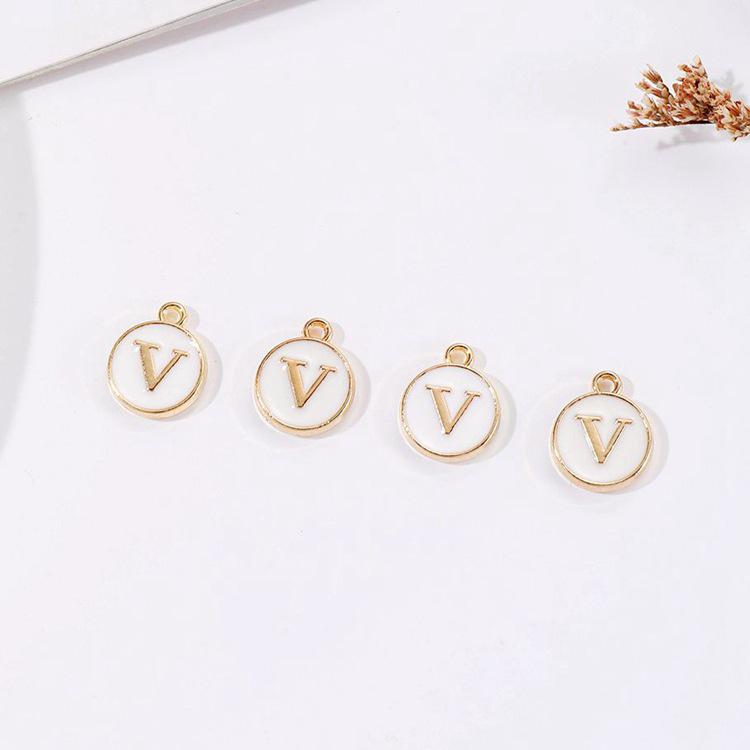 DIY Koreanischer Buchstaben Zubehör Bausatz: 26 Alphabetanhänger für Schülerinnen - Doppelseitig, Webmaterialien mit großem Loch