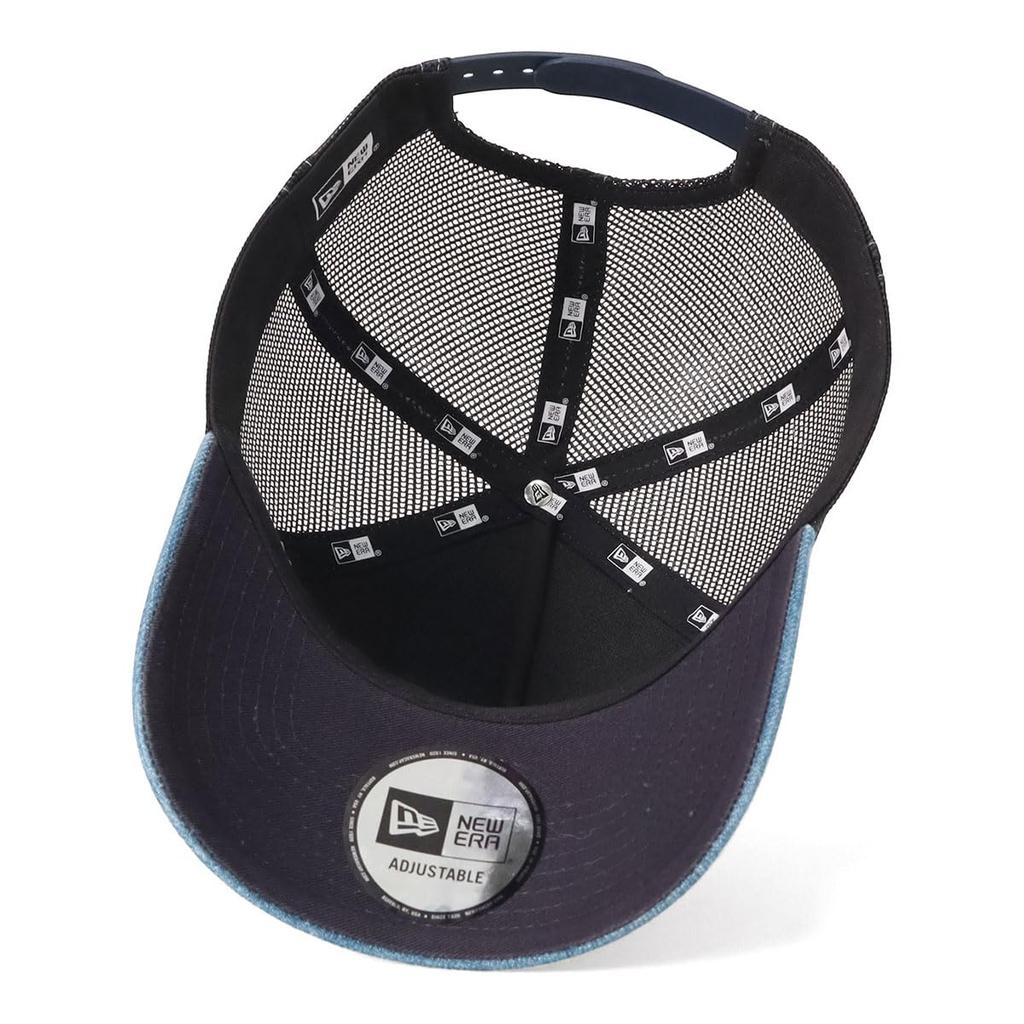 9FORTY AFrame Trucker Mesh Cap 14744923 NER37C3079 Washed Denim 9FORTYAFRAME Frame Logo Hat Snapback Kyuforty Stylish Street Brand Specialist Travel